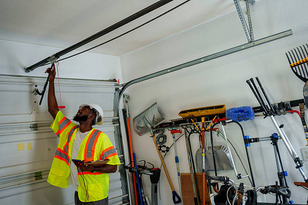 Professional Garage Door Installation technician working in Keller, TX